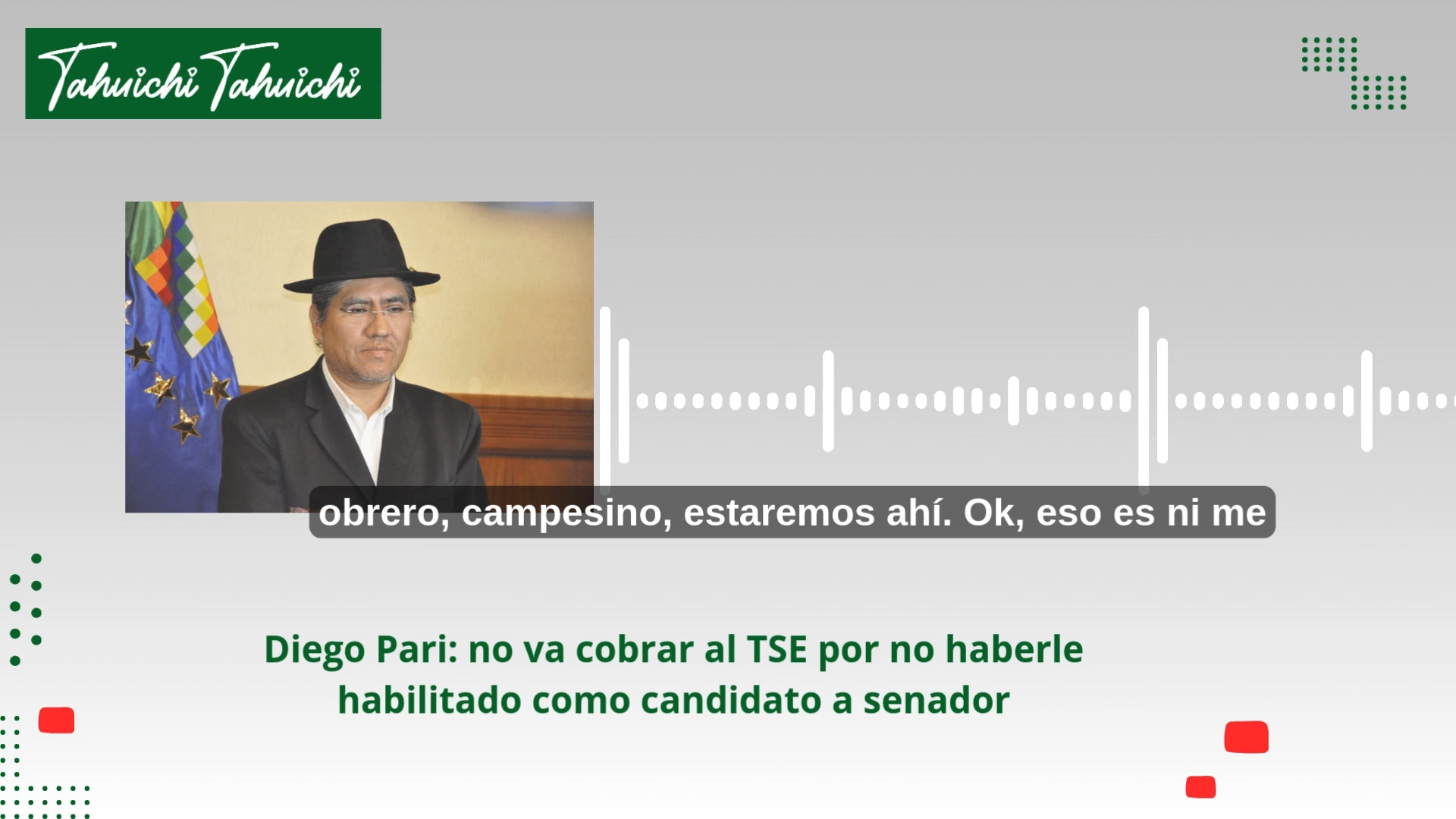 Diego Pari: no va cobrar al TSE por no haberle habilitado como candidato a senador